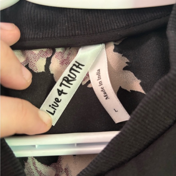 Live 4 Truth Jacket Womens Size L Black Floral Full Zip Pockets - Picture 3 of 4